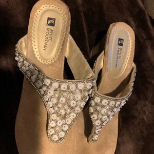 Bedazzled wedge shoes